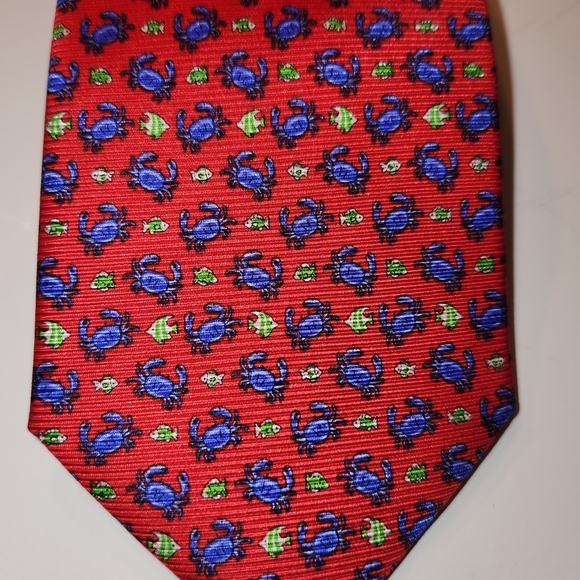 Cape Cod Neckwear Red Crab Silk Tie - Picture 1 of 6